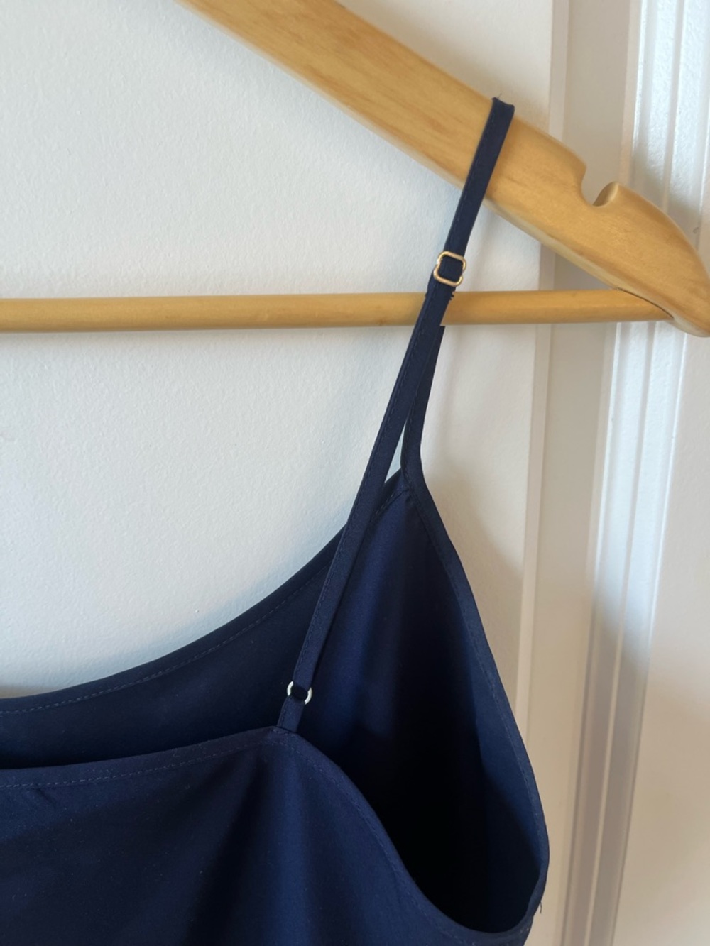 Banana Republic Sheer Navy Grid Print Blouse with Solid Navy Shell | Size Small - Picture 5 of 11